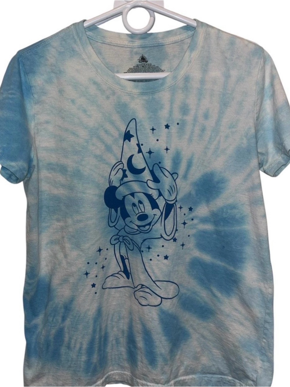 Disney Blue Tie-Dye Mickey Sorcerer Graphic Tee